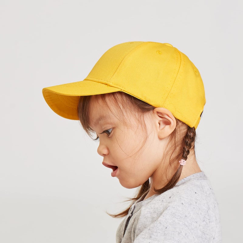LANGZHEN Cotton Outdoor Toddler Girls Boys Plain Baseball Cap Baby Infant Structured Adjustable Hat for Kids Sun Hat (M-Yellow) - Image 4